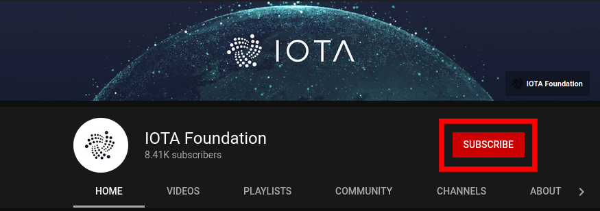 Subscribe to IOTA channel on Youtube